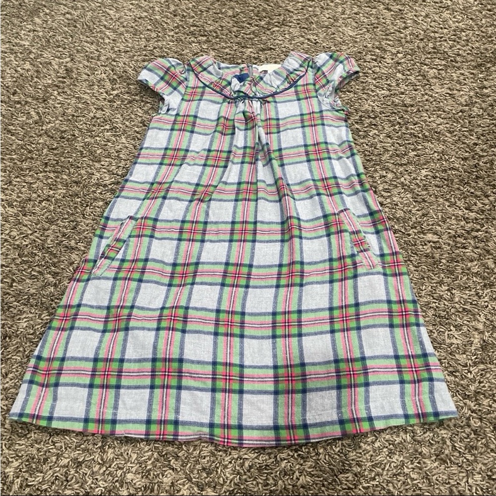 mini boden plaid flannel dress kid size 9/10 years